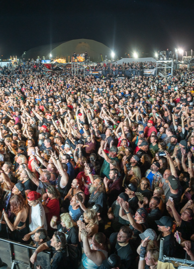 Public Enjoying a Night Concert at AZ Bike Week